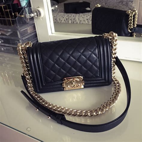 black chanel boy bag gold hardware|chanel le boy bag.